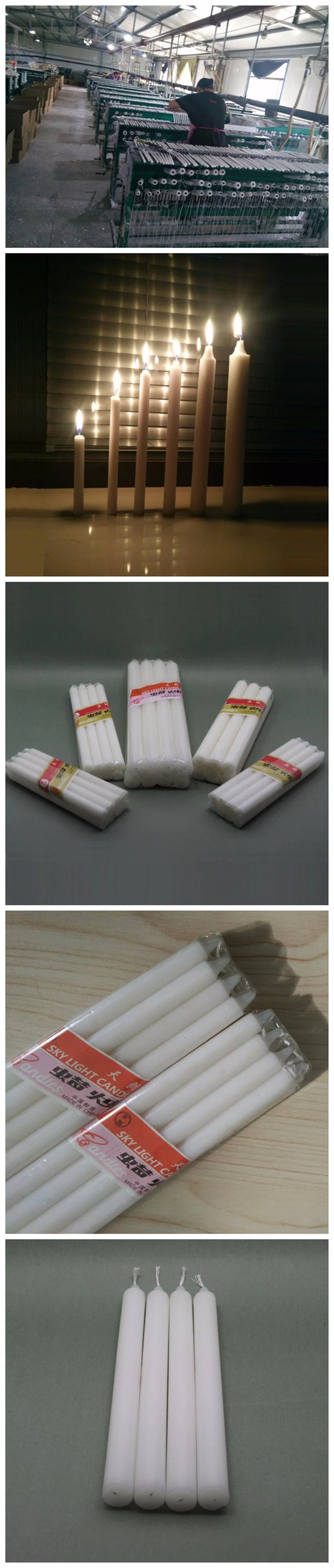 Handmade Hard Paraffin Wax Tearless White Taper Candles