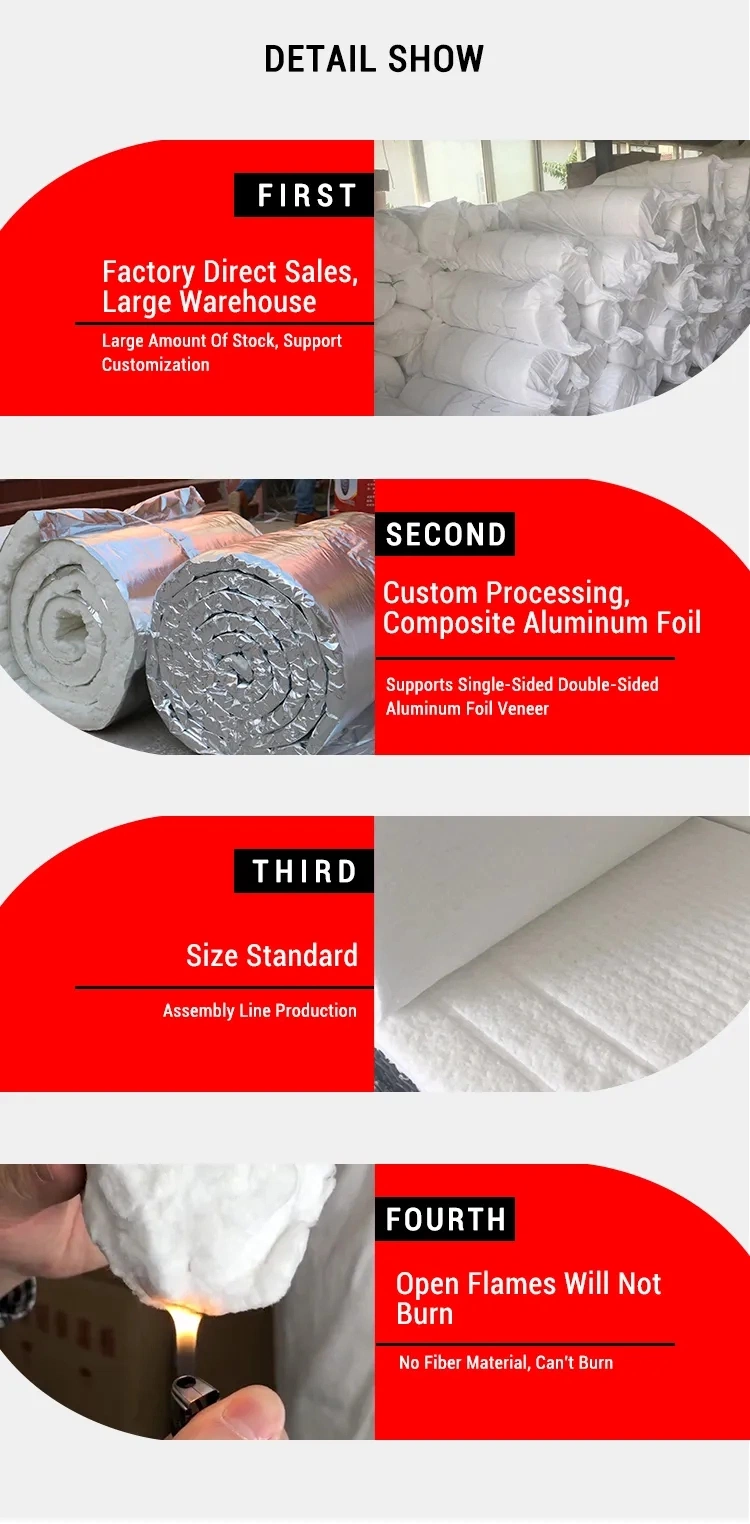 Industrial Furnace Fireproof Blanket Insulation Ceramic Fiber Liners of Industrial Furnace HP (high Pure) 128