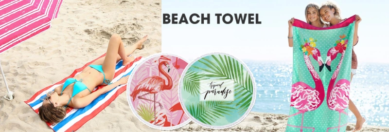 Custom Large Size Warp Terry Printed Sublimation Microfiber Round Beach Towel Portable Quick Dry Micro Fibre Beach Towel with Tassels Pool Bath Towels
