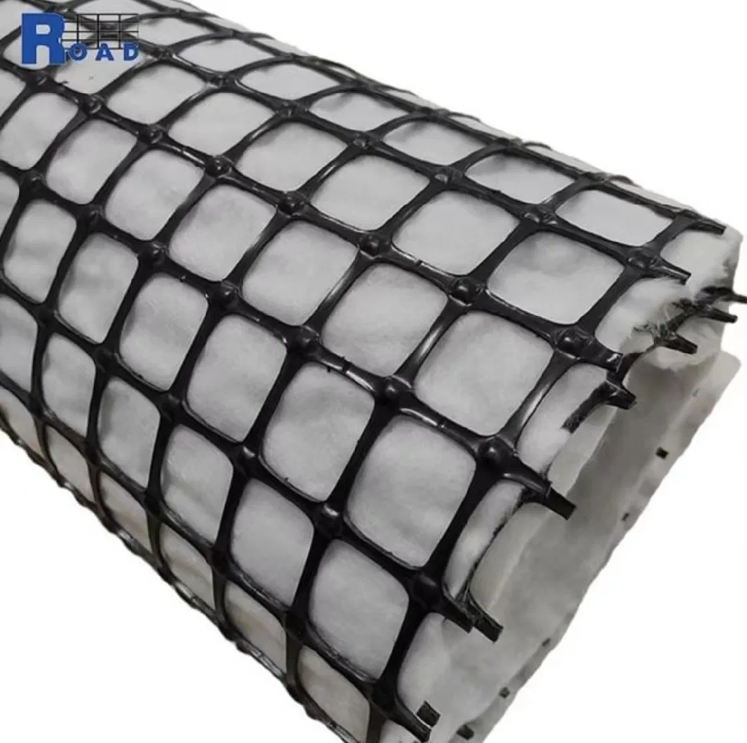 Geocomposite Composite Geogrid PP Biaxial Geogrid Bx3030 Bonded to Pet Nonwoven Geotextile for Driveway