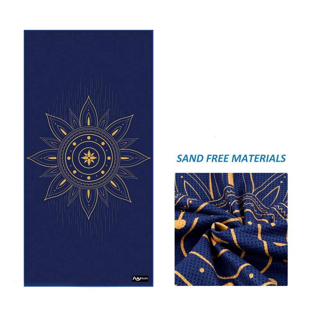 Wholesale Fashion Colorful Woven 100% Microfiber Terry Summer Mandala Swim Beach Bath Sand Free Towel