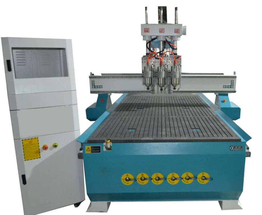 Pneumatic Woodworking CNC Router Wood Cutting Machine 3 Axis 1325 Multi Head CNC Router Cutter