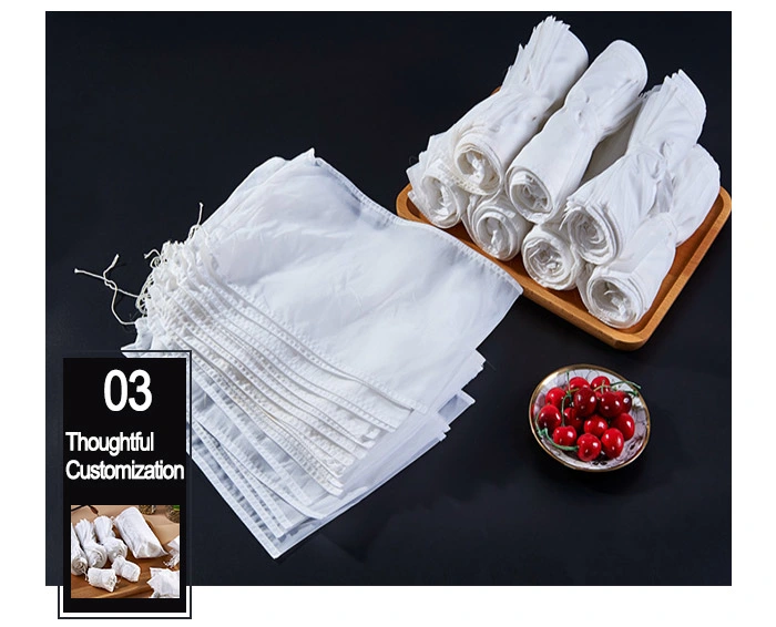 Reusable FDA Nylon / Organic Cotton / Hemp Mesh Nut Milk Filter Bag for All Purpose Food Strainer