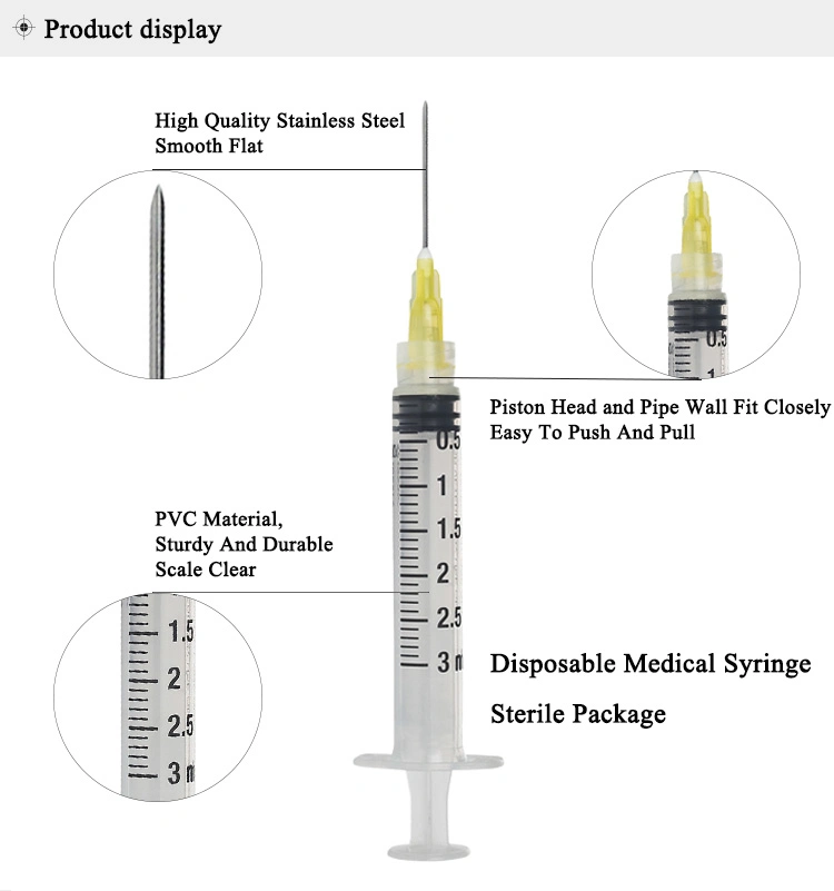Supplier Selling Disposable Streile Package Medical Syringe with Needle