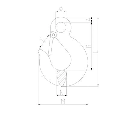 Us Type Eye Slip Hook with Latch for Chain Lifting Heavy Industry