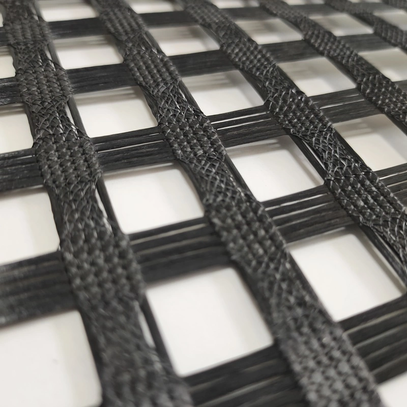 High Tensil Strength PE HDPE Polyester Uniaxial Geogrid Suppliers 75kn 50kn 1000/200kn Fiber Mesh