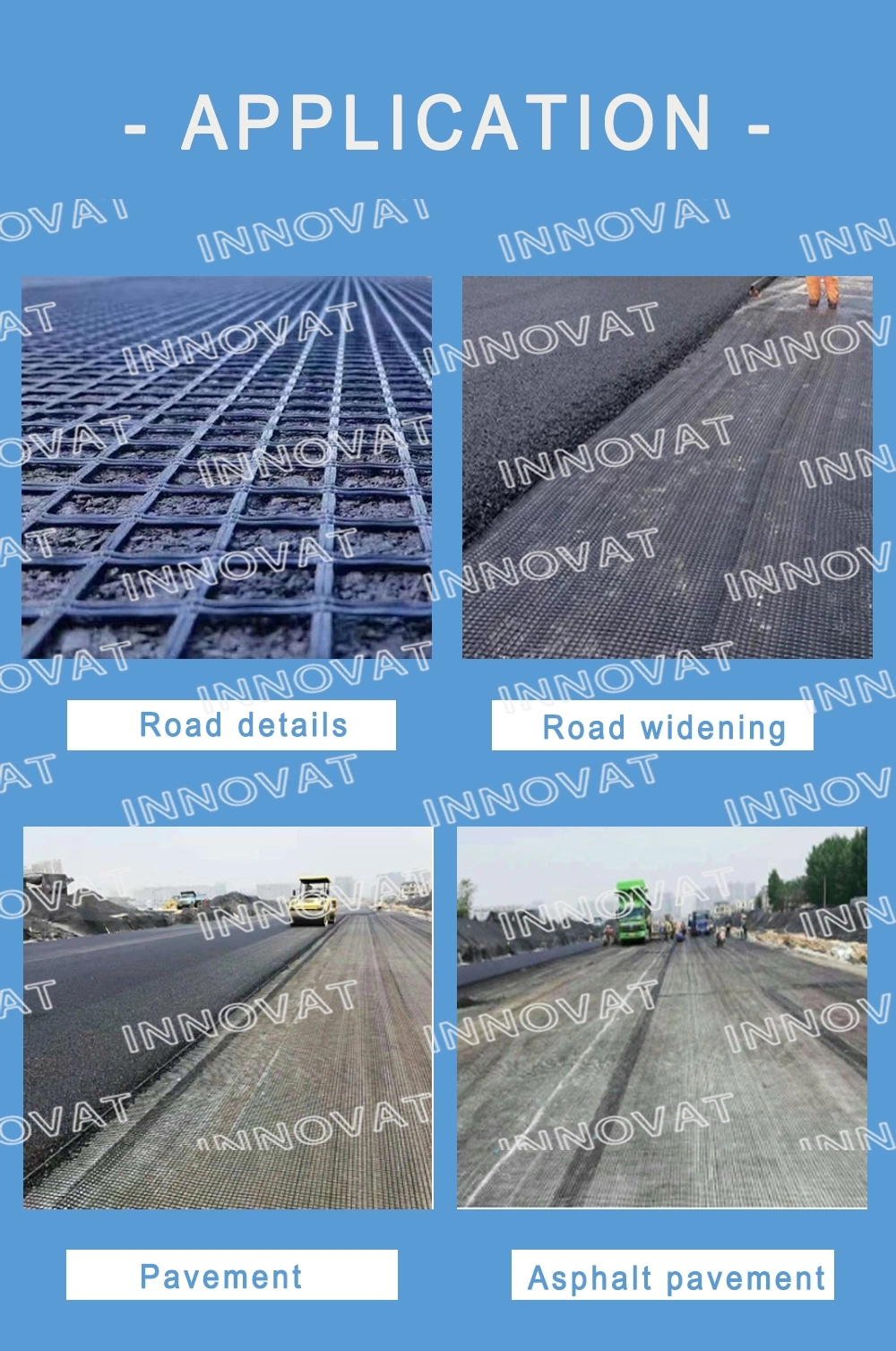 Fiberglass Geogrid Construction Material Road Surface