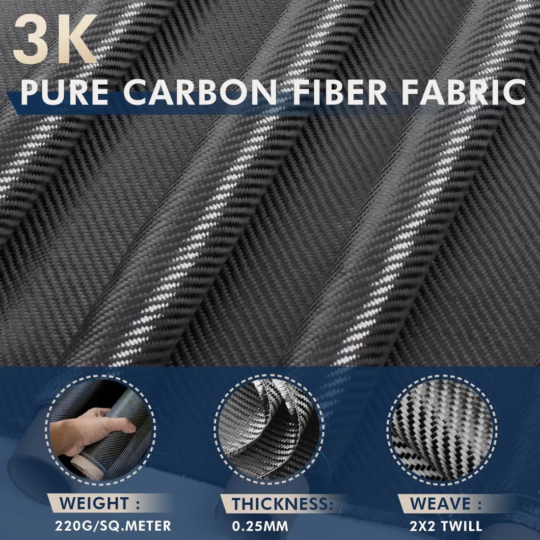 Factory Wholesales Superlight Plain Weave Carbon Fiber Fabric Carbon Fiber for Industrial Building Decoration Car