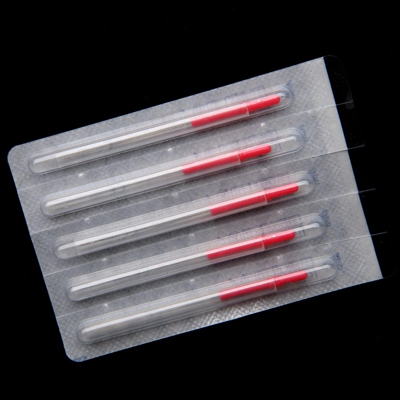 0.16X15mm Red Plastic Handle Needle with Guide Tube