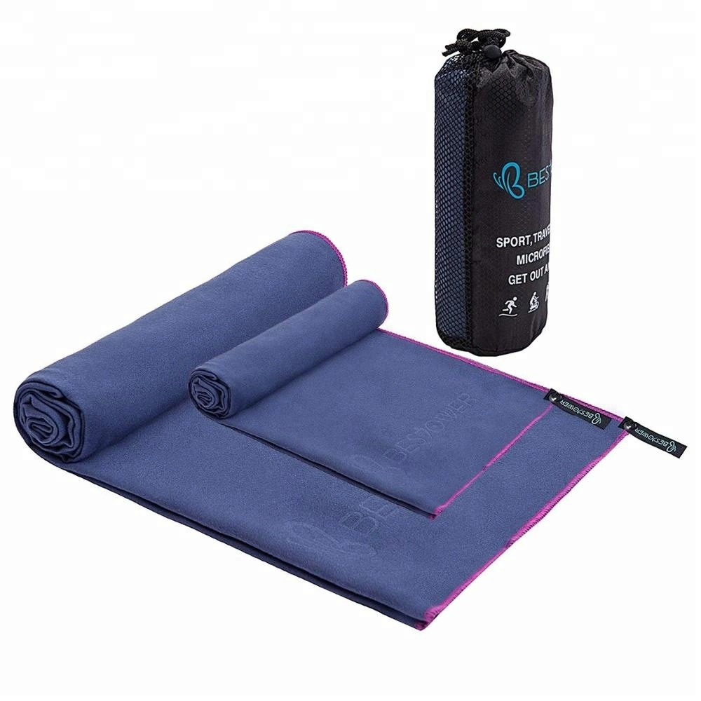 Hot Sale Non Slip Microfiber Ant Fleece Travel Sports Towel with a Cheap Price by 80% Polyester + 20% Polyamide