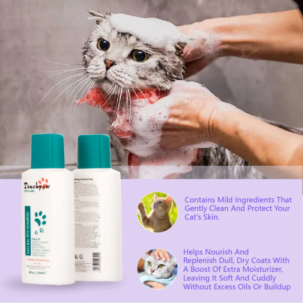 Touchpaw Gently Clean Cat Shampoo 230ml Tearless Formula Calming Moisturizing Shampoo