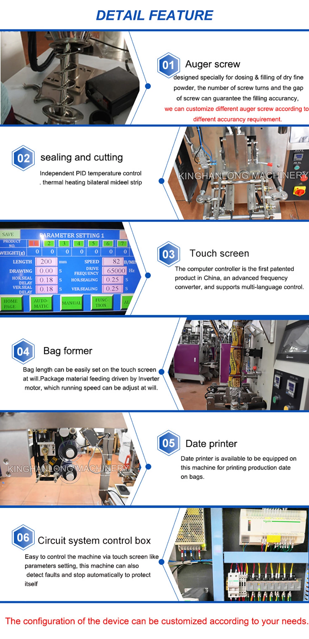 High Accuracy Small Automatic Weighing Sachet Seasoning Powder Batching Form Fill Seal Wrapping Flow Packaging Packing Filling Sealing Machine