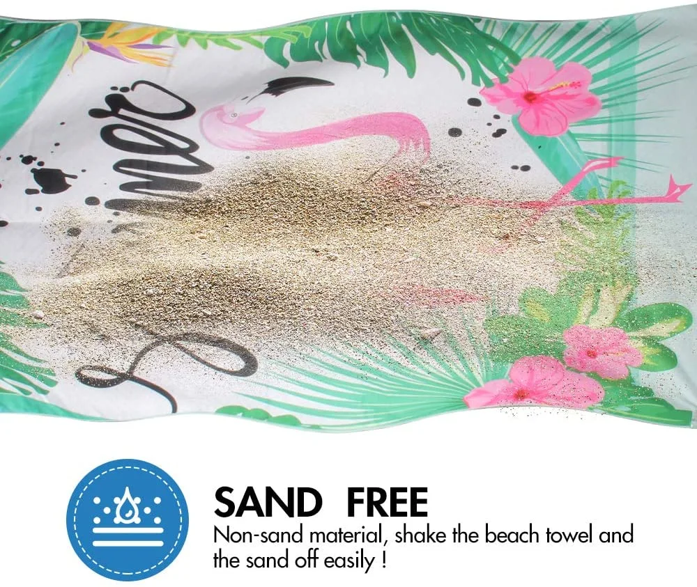 Sand Free Customized Parameters Warp Knitting 250GSM 1X1.8m Wholesale Microfiber Beach Bath Sports Towel with Sublimation Printed
