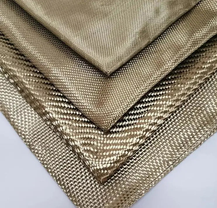 Factory Direct Supply High Temperature Resistance Ud Bronze Unidirectional Basalt Fiber Fabric Vermiculit Coated Basalt Fiber Cloth