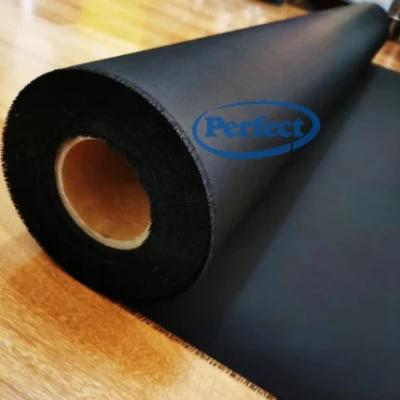 Dos caras de fibra de vidrio recubierto de silicona negro de tela de fibra de vidrio