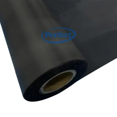 Dos caras de fibra de vidrio recubierto de silicona negro de tela de fibra de vidrio
