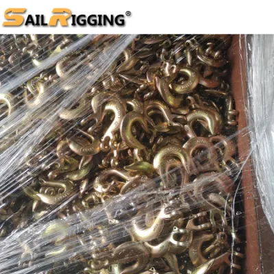 Hardware mayorista Riggingcargo elevación de la cadena de acero de aleación de rigging ojo estampadas gancho deslizante con pestillo de seguridad