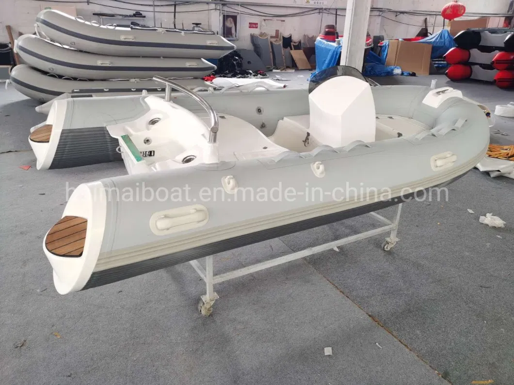 China Hot Selling Product 10.8FT 3.3m Fiberglass Rigid Hull with Orca Hypalon Heytex PVC Inflatable Speed Boat