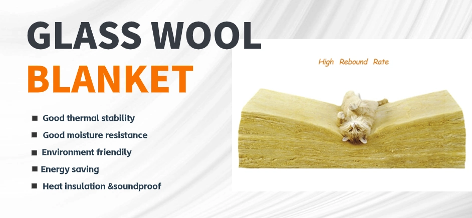 CE Certified Fiber Glass Wool Blanket for Heat and Thermal Insulation Sound Construction Material