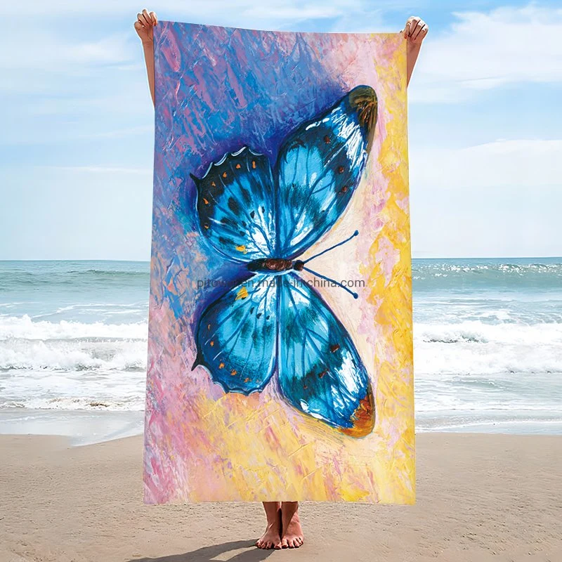 Personalized Bath Towel Printing Beach Towels Wholesale Custom Polyester Microfiber Beach Towel