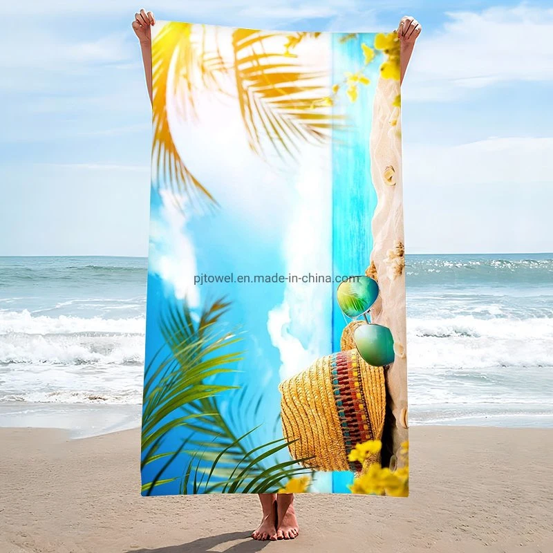 Personalized Bath Towel Printing Beach Towels Wholesale Custom Polyester Microfiber Beach Towel