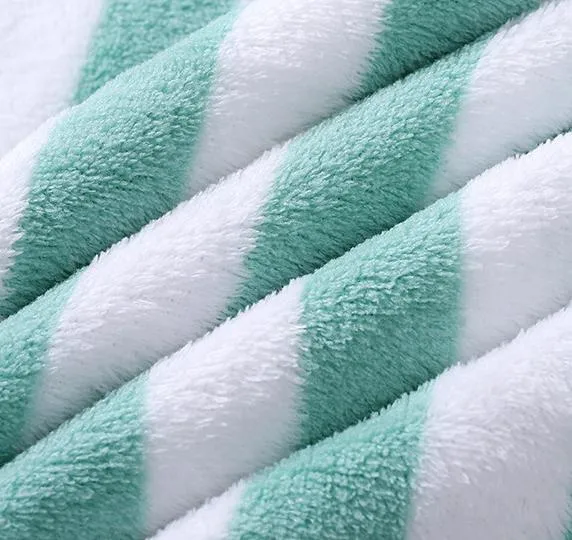 Bath Towel and Towel Combination Striped Bath Towel Set Absorbent Letter Towel Warp Knitted Coral Fleece Towel Manufacturer Wholesale