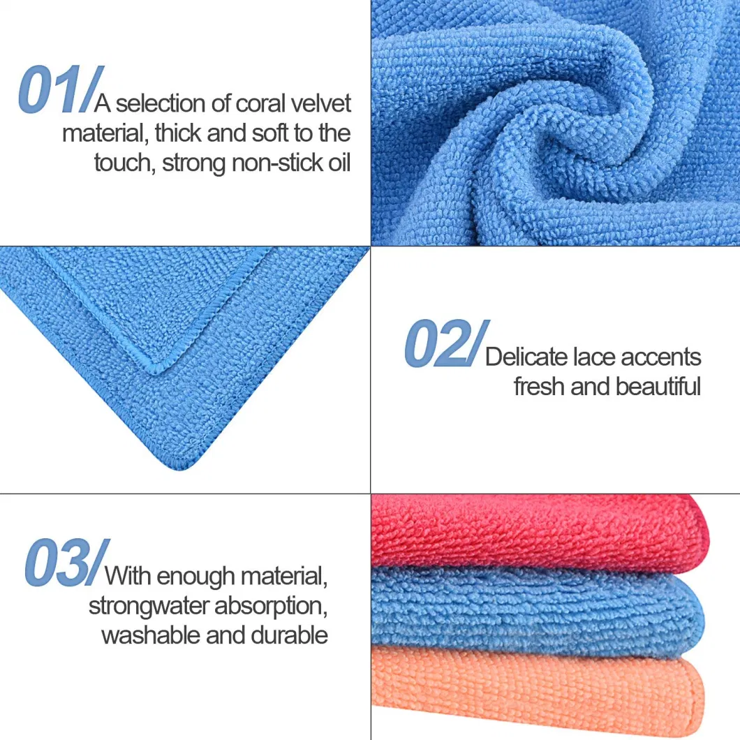 Oversized, Soft, Super Absorbent and Fast Drying Warp Microfiber Cleaning Cloth No Fading Multipurpose Microfiber Towel for Car Kitchen Glass Dish Window Home