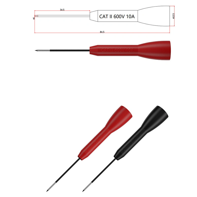 Multimeter Needle Pins 1mm Insulated Test Probes with 2mm Jack Socket Non-Destructive Back Probes