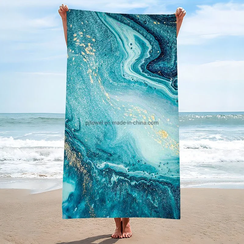 Personalized Bath Towel Printing Beach Towels Wholesale Custom Polyester Microfiber Beach Towel