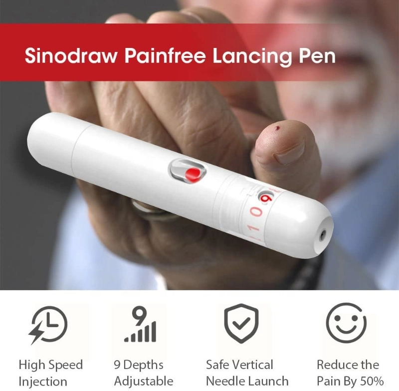 Sinocare Single Patient Plastic Blood Sample Collection Lancing Device with Ejector Adjustable Lancet Pen