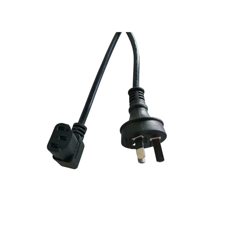 SAA Australia New Zealand Male Plug to Right Angle IEC C13 Female End Power Cord Extension Lead