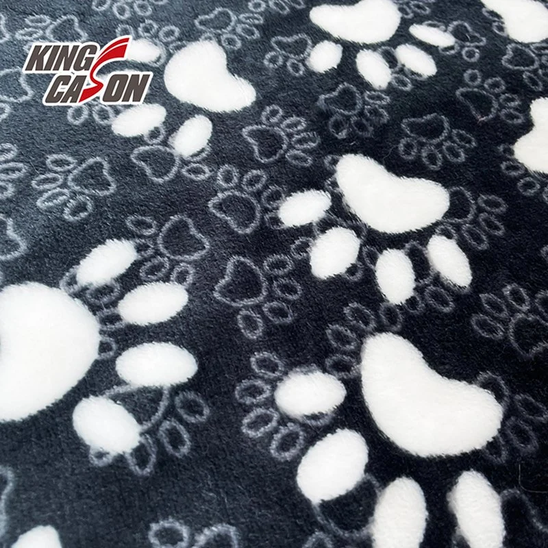 Kingcason 2022 Newest Warp Knitting Print Flannel Fleece Fabric