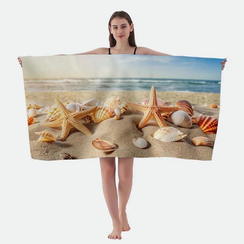 BSCI and Sedex Factory Directly Custom Beach Towel in Microfiber Terry Fabric