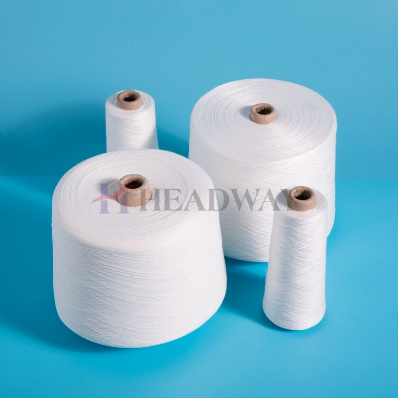 Core Spun Polyester Yarn Raw White Plastic Cone Poly Poly Yarn 40/2