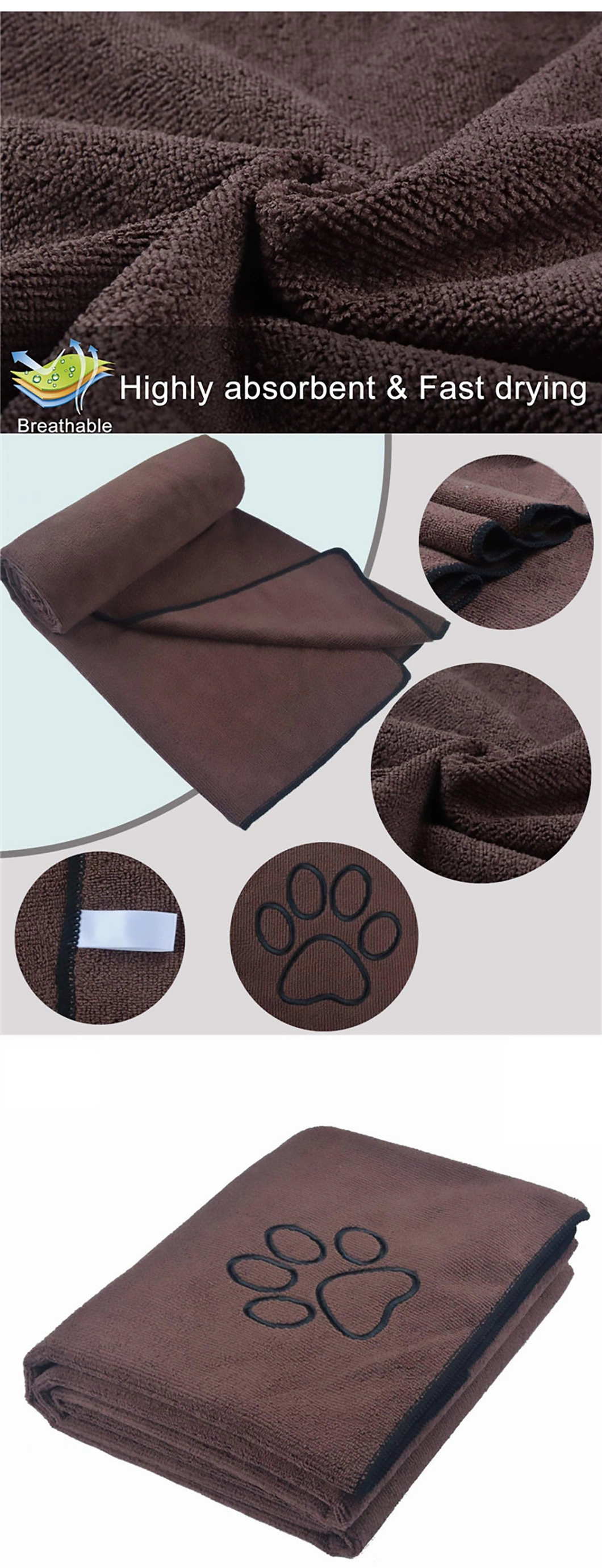 Dry Pet Drying Collection Embroidered Terry Microfiber Towel