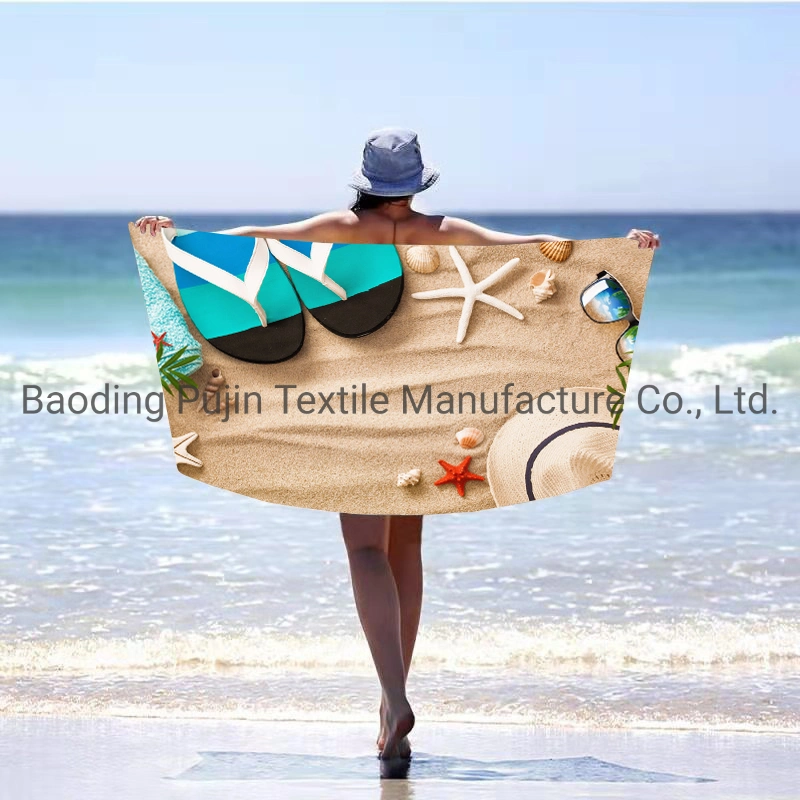 Warp Knitting 70X140cm Microfiber Towel Reactive Printing Bath Towel 100 Polyester