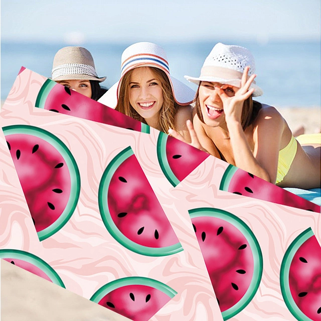 Microfiber Beach Towel Warp Knitting Beauty Patterns Design Can Be Customized Towel