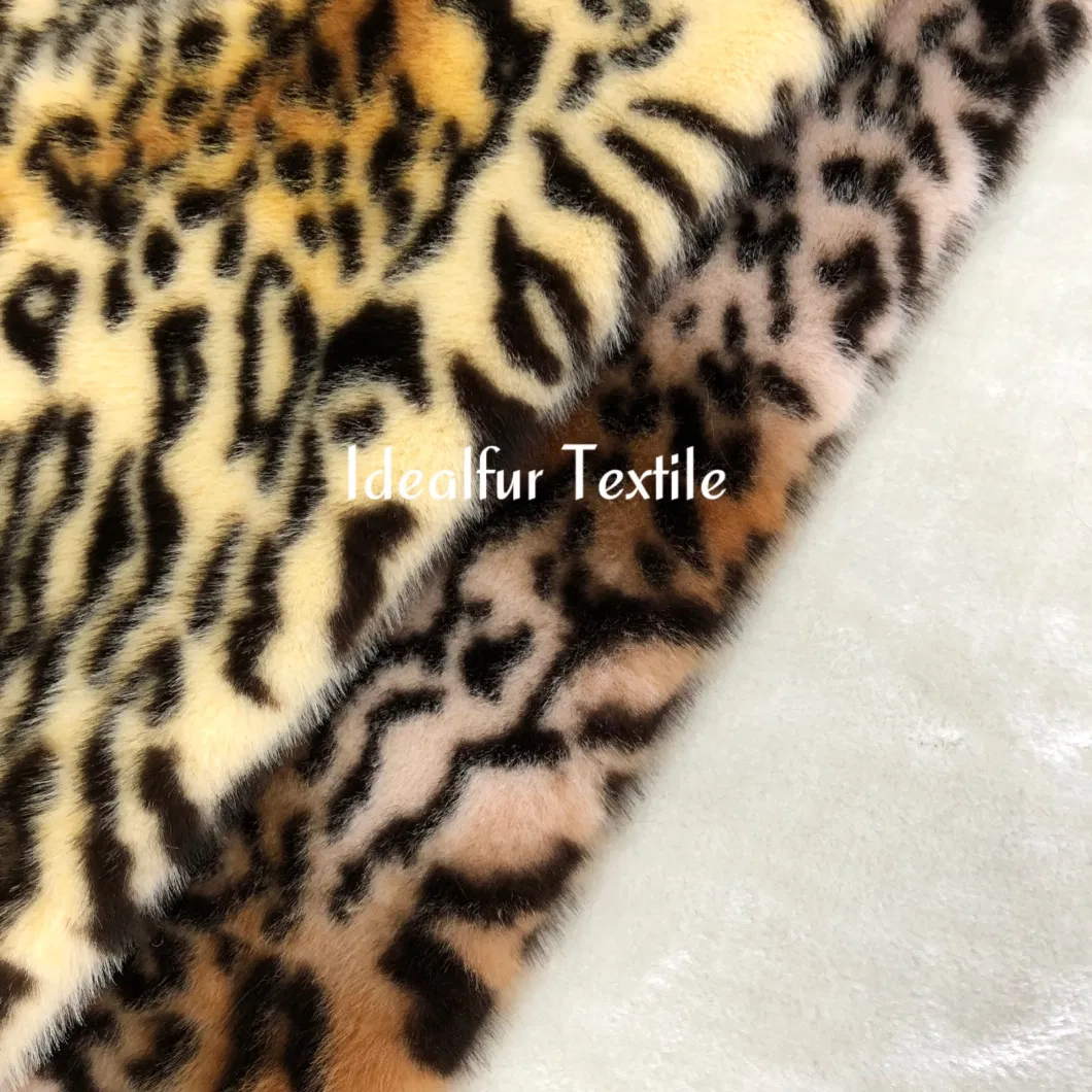 Tiger Print Short Pile Imitation Animal Fur/Tricot Fur