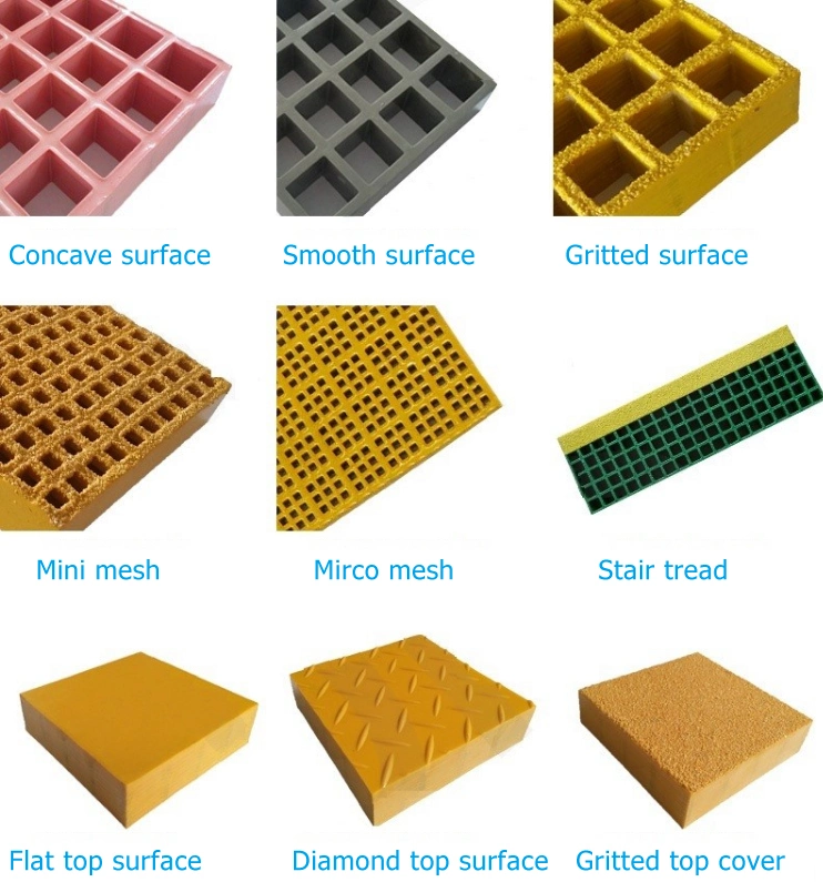 Mini Mesh Fiberglass Product Slipresistant Vinyl Ester Grid Bargeboard for Chemical Plant