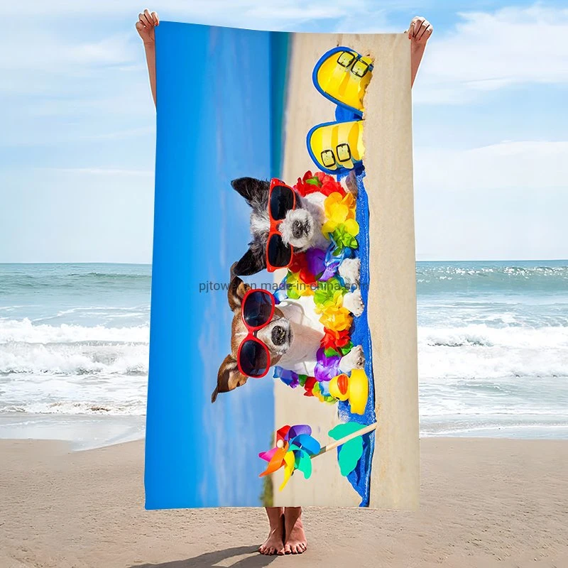 Personalized Bath Towel Printing Beach Towels Wholesale Custom Polyester Microfiber Beach Towel