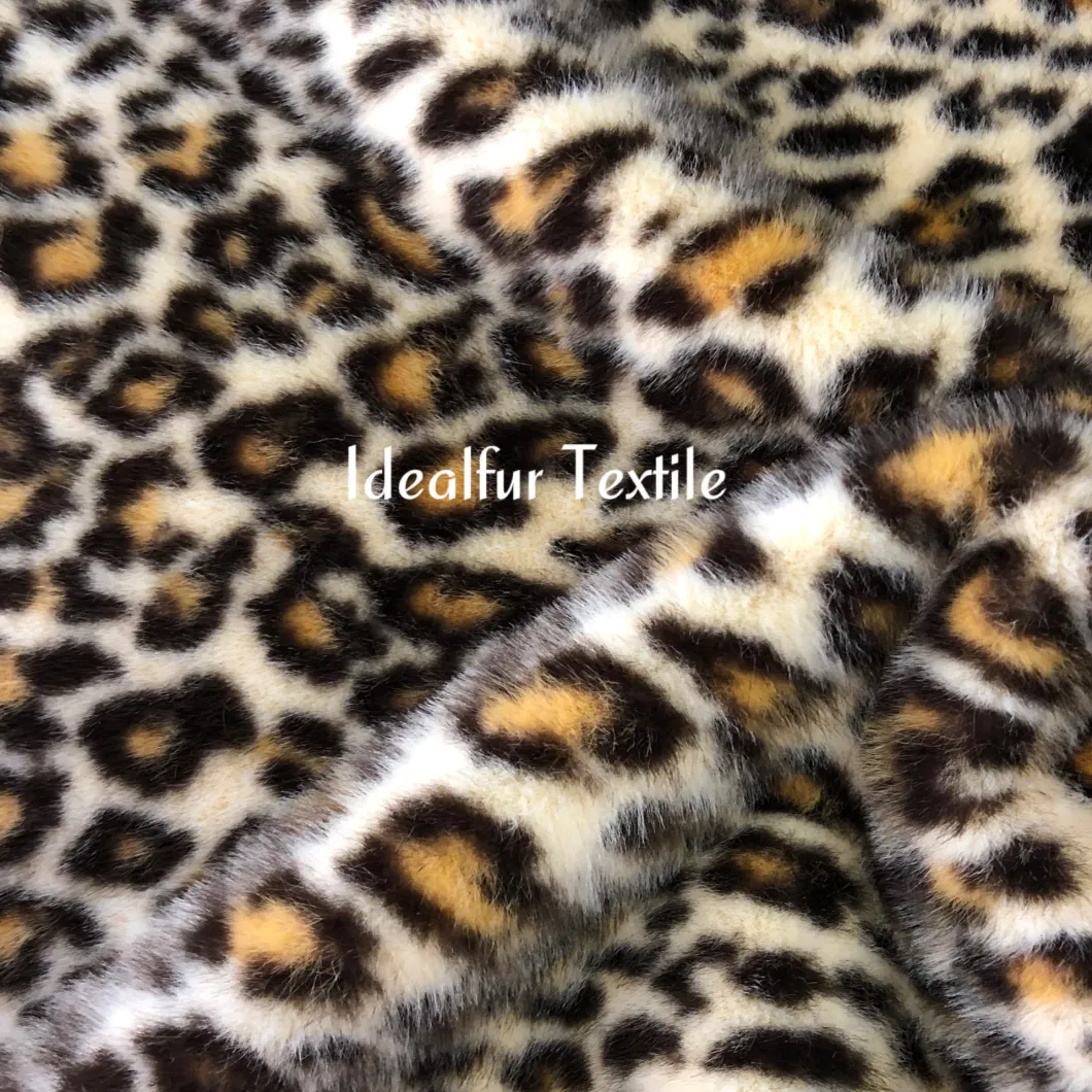 Leopard Print Short Pile Soft Imitation Animal Fur
