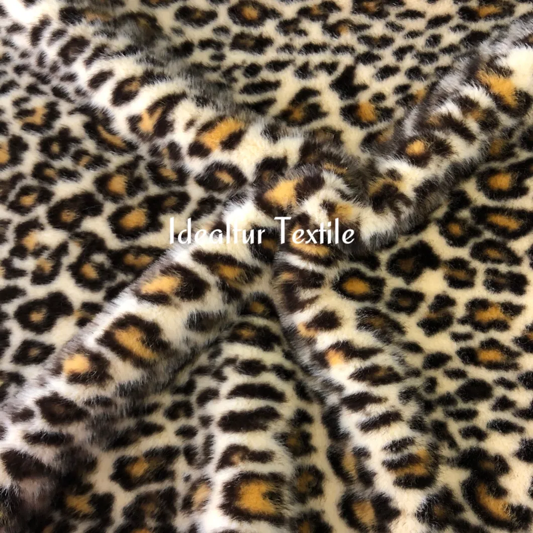 Leopard Print Short Pile Soft Imitation Animal Fur