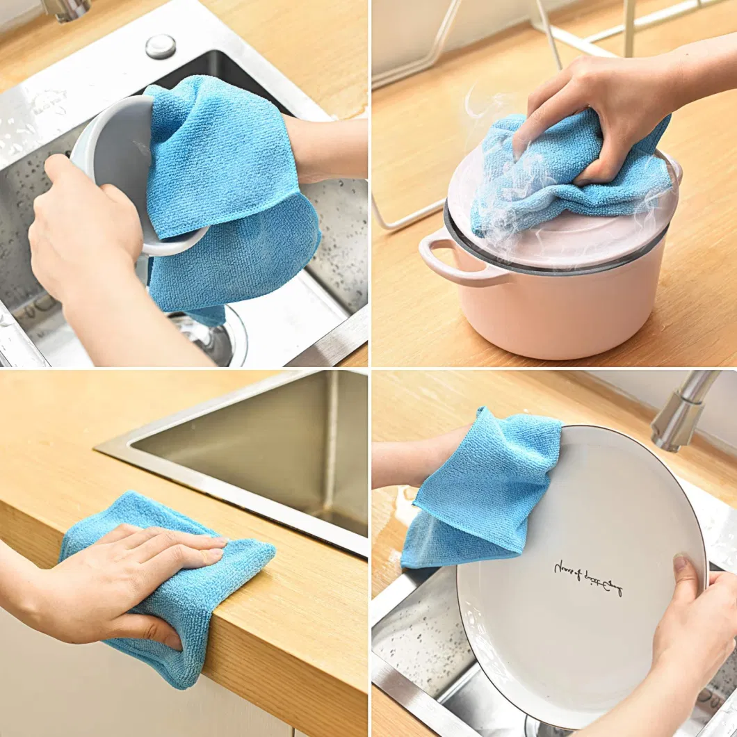 Oversized, Soft, Super Absorbent and Fast Drying Warp Microfiber Cleaning Cloth No Fading Multipurpose Microfiber Towel for Car Kitchen Glass Dish Window Home