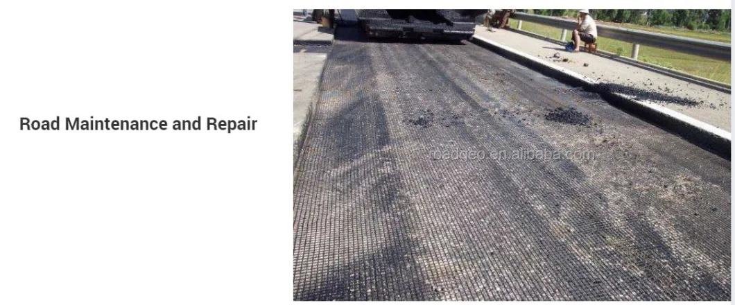 Self-Adhesive Asphalt Coated Biaxial Fiberglass Geogrid Used for Road Project