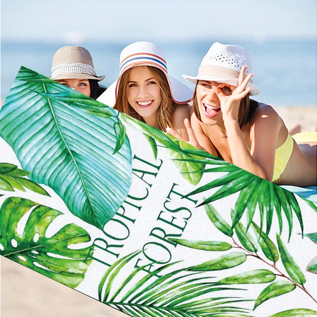 Microfiber Beach Towel Warp Knitting Beauty Patterns Design Can Be Customized Towel