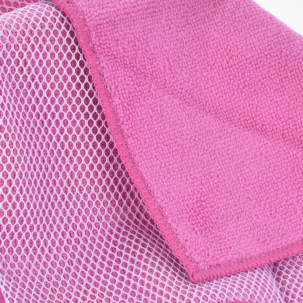 High Absorbent Multipurpose Terry Microfiber Cloth with Poly Mesh Dish Towel