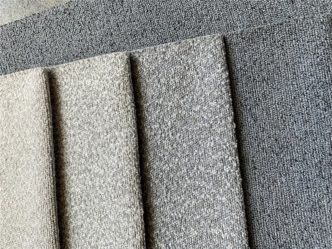 Decorative Little Boucle Plush Surface Coating Woven Fabric for Upholstery Furniture Sofa Chair