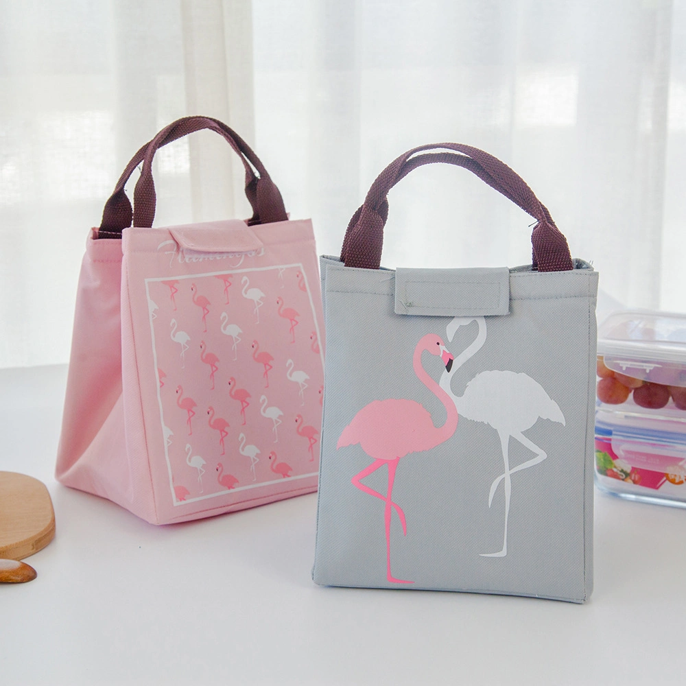 Waterproof Portable Aluminum Box Lunch Bag Cartoon Bird Crying Flower Cool Insulation Bag Picnic Cold Insulation Bag Customization