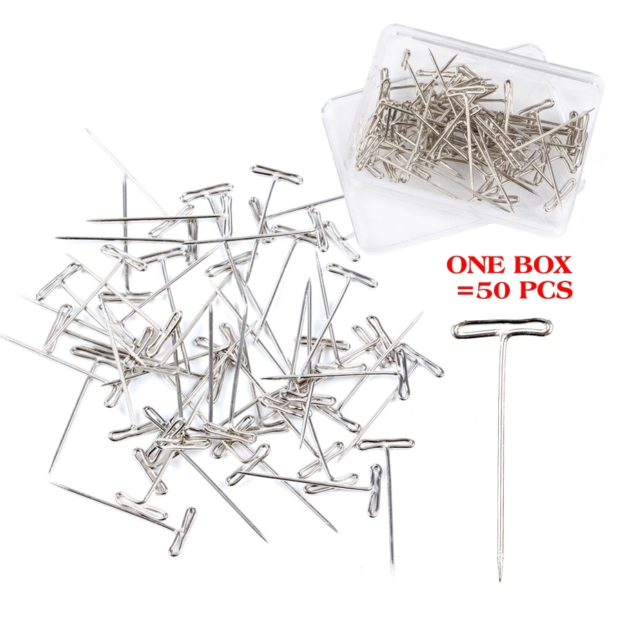 T Shape Needle Wig T Pins Needles for Wig Hold on Canvas Block Head Wig Toupee Making Hair Weaving Tools