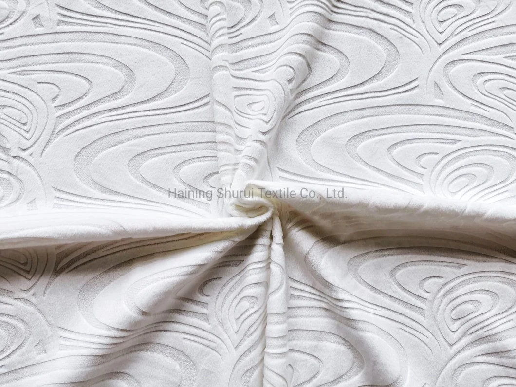 100% Polyester Warp Knitting Brushed Burnout Fabric for Mattress Top Cutting Flowers Craft